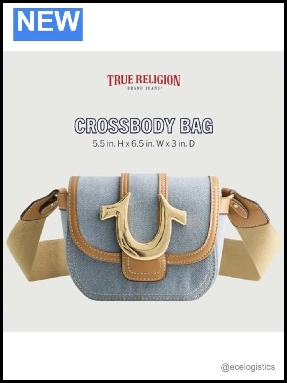 Women's Denim Crossbody Bag Flap Adjustable Shoulder Purse